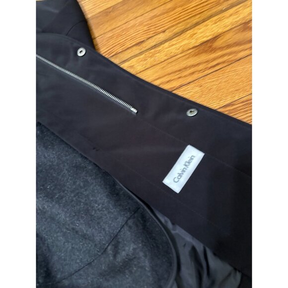 Calvin Klein Mens Dress Overcoat Size XL Black Full Zip w/ Removeable Wool Liner - Picture 7 of 10